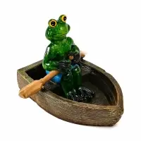 Садовая фигура 14 х 13 х 9,5 см "Лягушка в лодке" Водоплавающая Садовая фигура 14 х 13 х 9,5 см "Лягушка в лодке" Водоплавающая