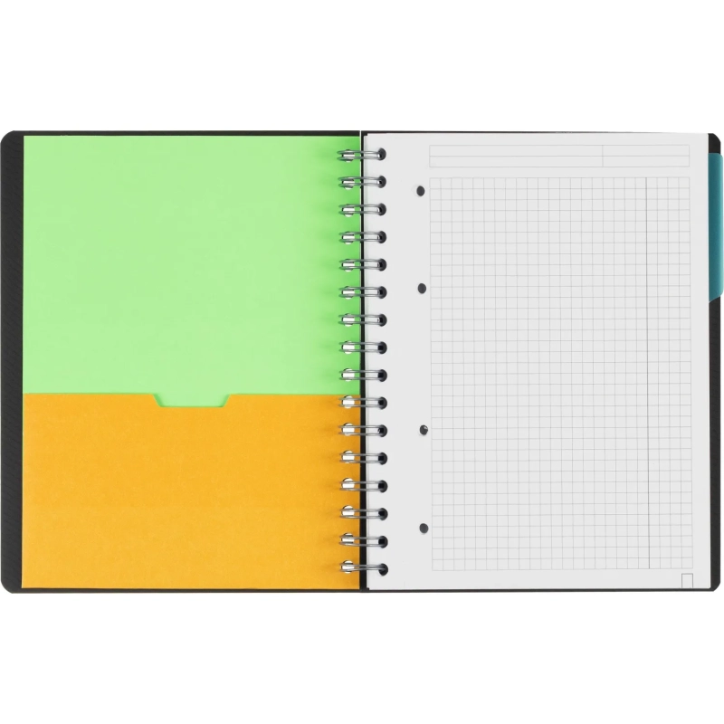 Бизнес-тетрадь SMARTBOOK А5 120л. клетка,спир,микроп,разд,карм,жел-оран
