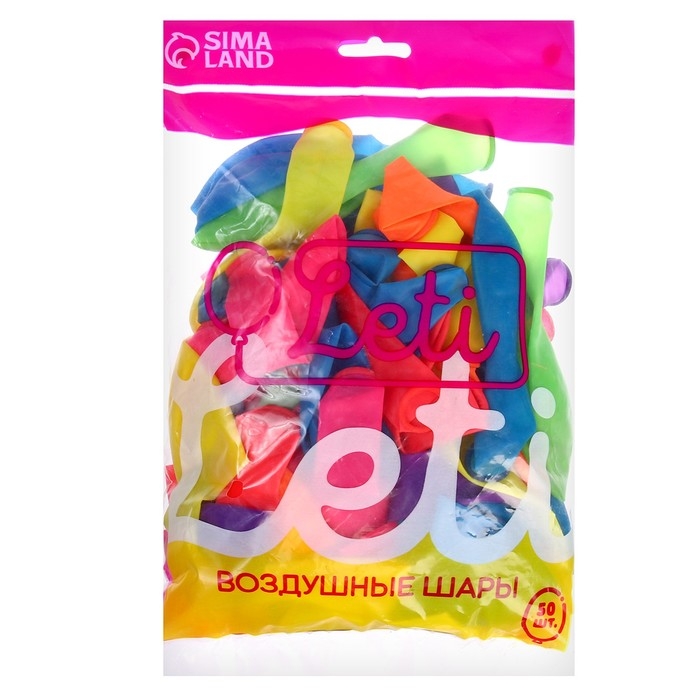 Шар латексный 12 Шар латексный 12", кристалл, набор 50 шт., цвет МИКС