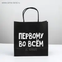 Пакет подарочный, упаковка, &laquo;Первому во всём&raquo;, 22&times;22&times;11 см