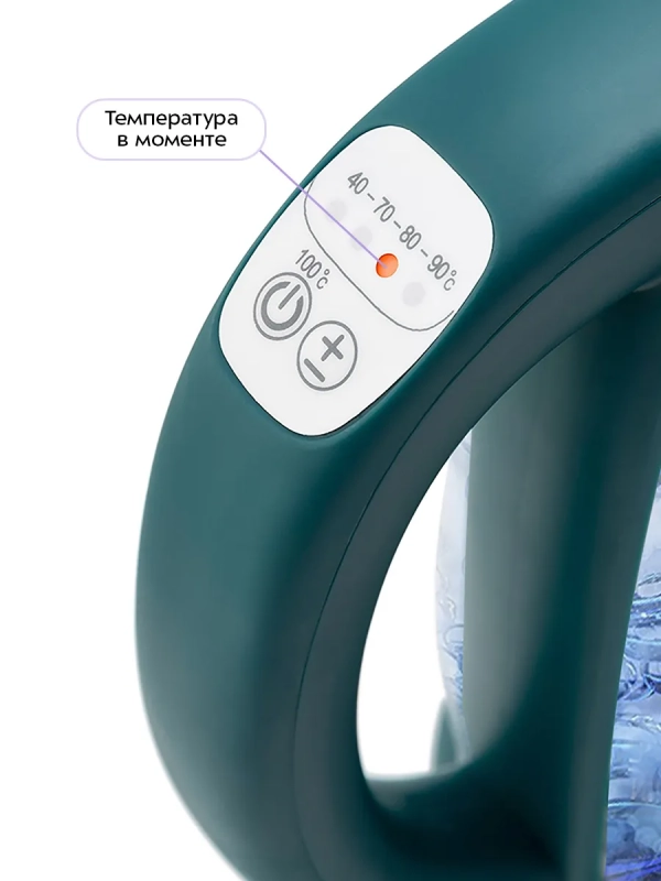 Чайник электрический стеклянный с подсветкой КТ-640 - 1.7 л