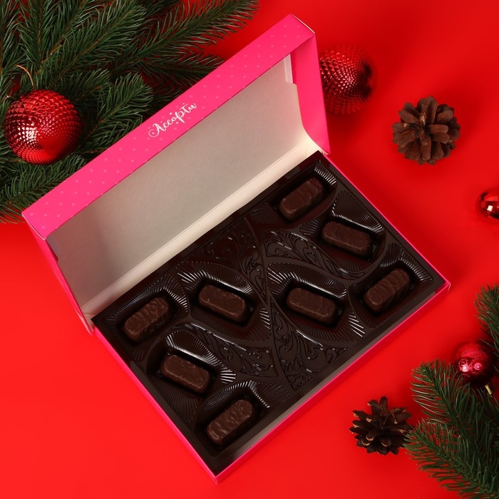 Новый год. Шоколадное ассорти Новый год. Шоколадное ассорти "С новым годом, рождеством" , пенал синий, 125 г