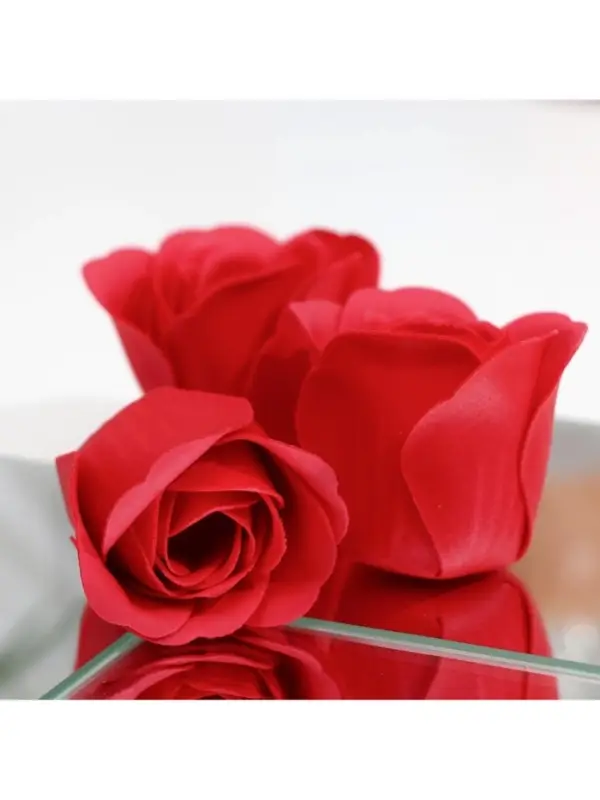 Мыльные розочки, красные, набор 3 шт., в коробке