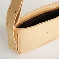 Сумка женская багет на молнии, 25&times;5&times;15 см, бежевая