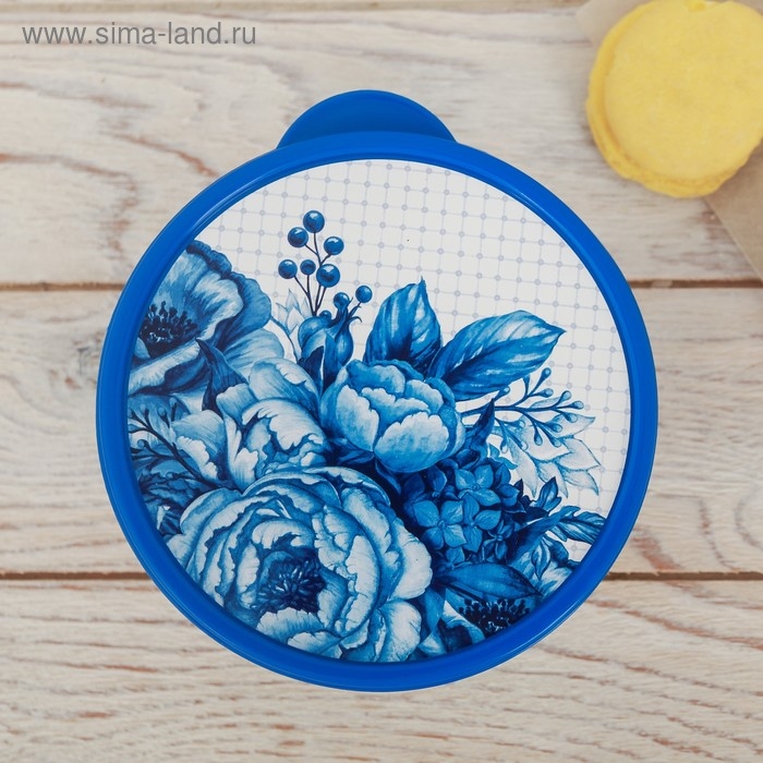 Ланч-бокс круглый &laquo;Гжель&raquo;. 500 мл