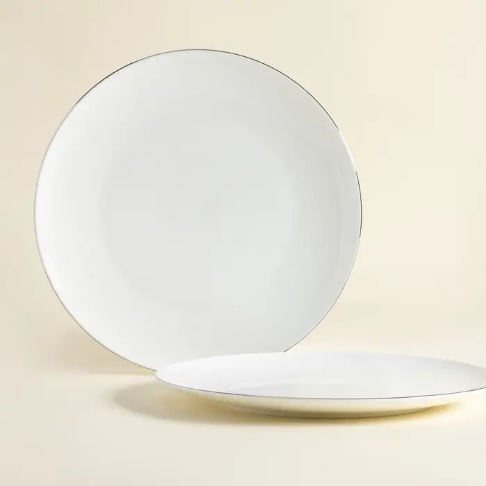 Тарелки SL Home &laquo;Каскарон&raquo;, d=27 см, набор 2 шт., костяной фарфор, белые