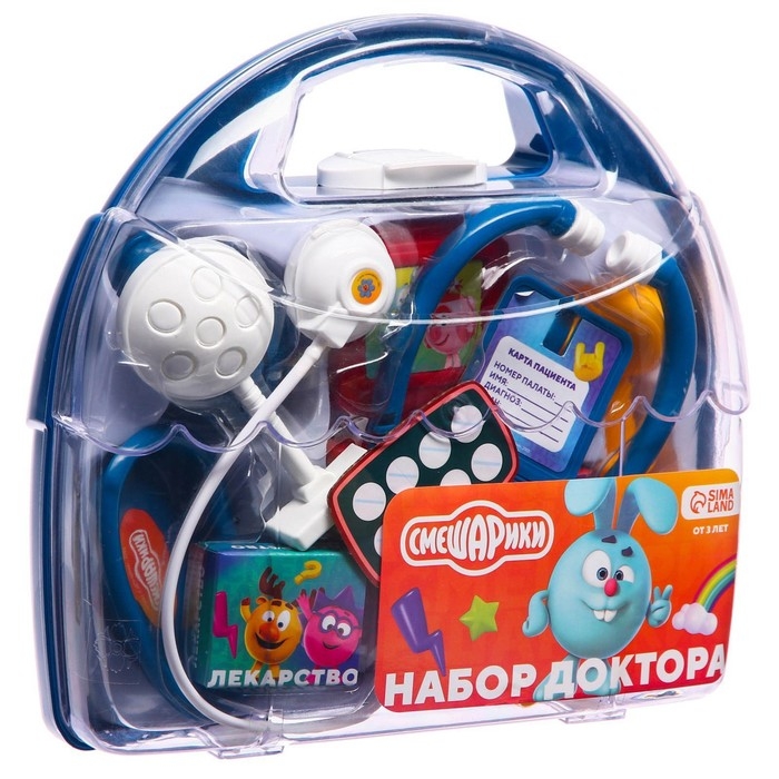 Набор доктора, Смешарики, в чемодане, 10 предметов МИКС Набор доктора, Смешарики, в чемодане, 10 предметов МИКС