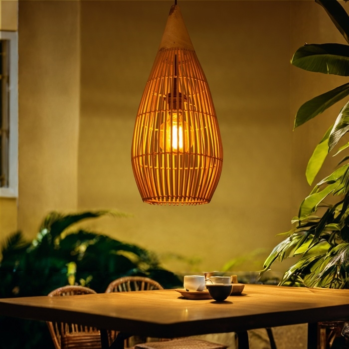 Светильник потолочный из ротанга Светильник потолочный из ротанга "Джони" 1х120Вт, Е27, 22х22х60 см