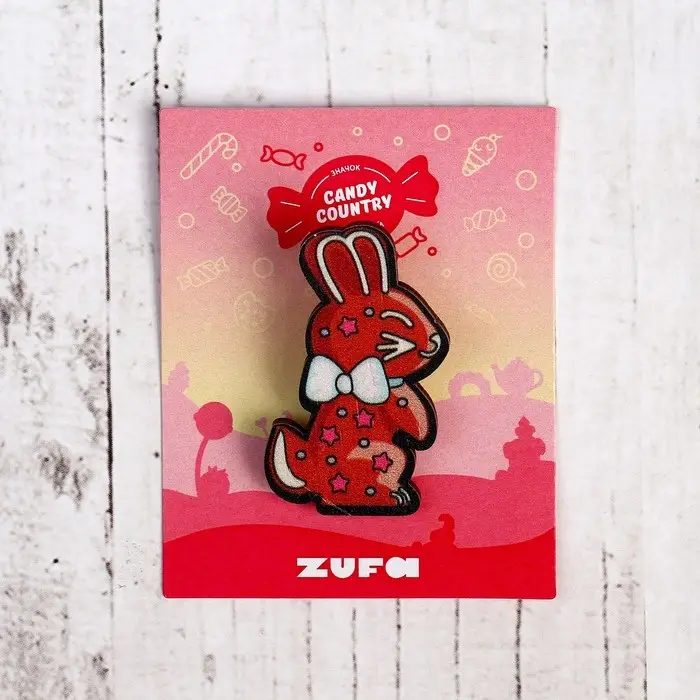 Деревянный значок «Заяц» Деревянный значок «Заяц»