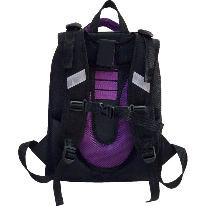 Рюкзак каркасный школьный 38 х 30 х 16 см, эргономичная спинка, Stavia "Тильда", голубой/сиреневый/серый