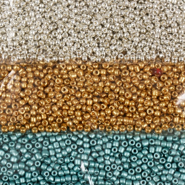 Бисер круглый 12/0  Бисер круглый 12/0 "Свежесть" металлик 6 цветов х 15 гр 20х8 см