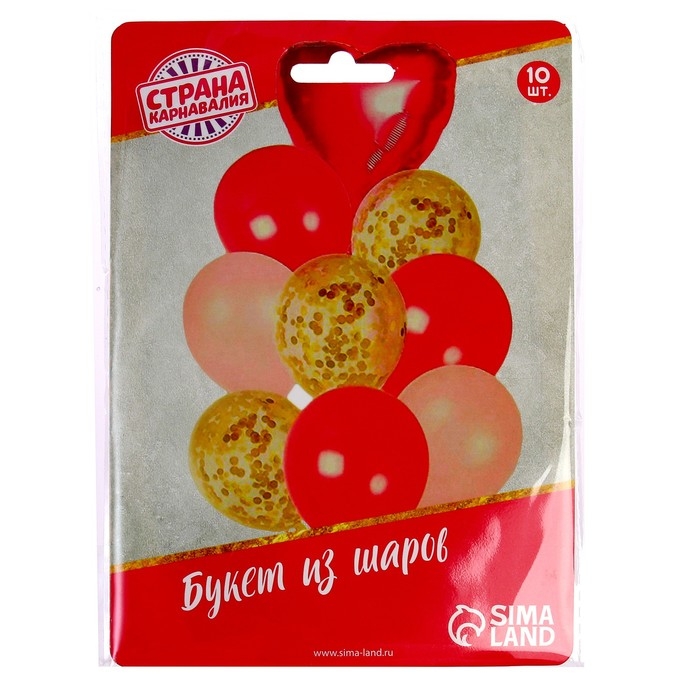Букет из шаров &laquo;Любовь&raquo;, фольга, латекс, красный, набор 9 шт.