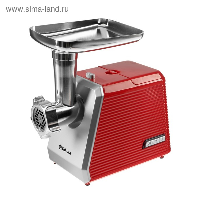 Мясорубка электрическая Sakura SA-6424R, 2000 Вт, насадки для колбас и сосисок, красная Мясорубка электрическая Sakura SA-6424R, 2000 Вт, насадки для колбас и сосисок, красная