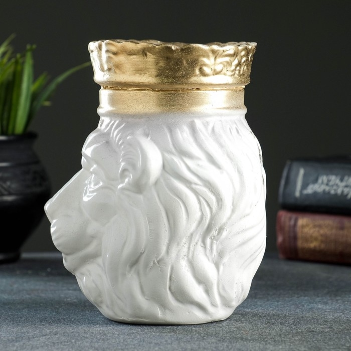 Копилка Копилка "Лев в короне" белый, 16см