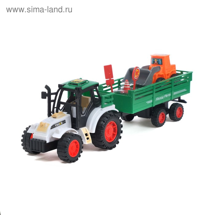 Трактор инерционный «Фермер», с прицепом, цвета МИКС Трактор инерционный «Фермер», с прицепом, цвета МИКС