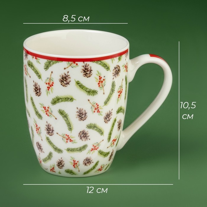 Новогодняя кружка Доляна «Зимний лес», 370 мл, 12×8,5×10,5 см, цвет белый Новогодняя кружка Доляна «Зимний лес», 370 мл, 12×8,5×10,5 см, цвет белый