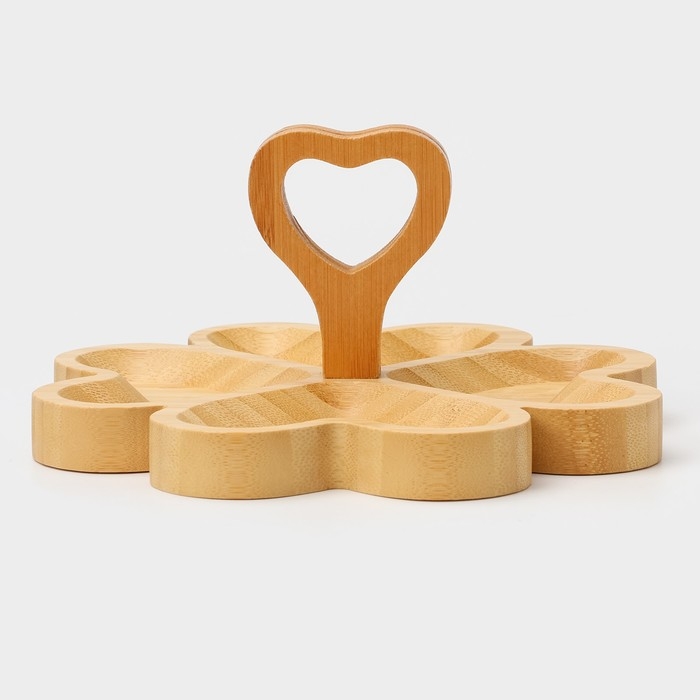 Менажница Доляна «Цветок», 19,5×19,5 см, бамбук Менажница Доляна «Цветок», 19,5×19,5 см, бамбук