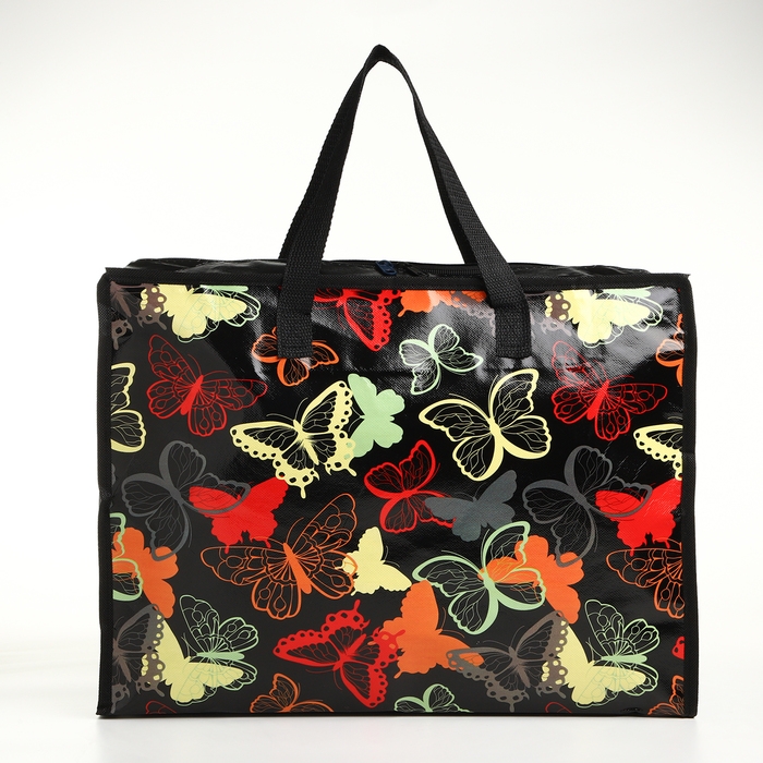 Сумка хозяйственная на молнии, цвет чёрный/разноцветный Сумка хозяйственная на молнии, цвет чёрный/разноцветный