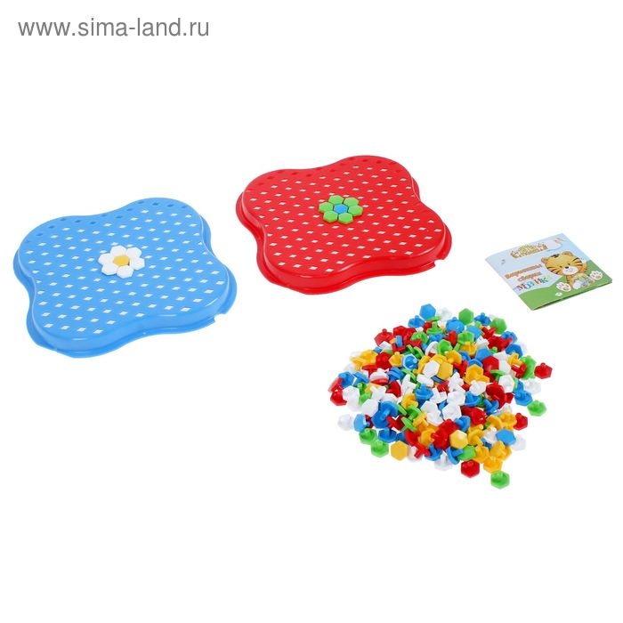 Мозаика, 260 элементов + книжка с примерами, МИКС Мозаика, 260 элементов + книжка с примерами, МИКС