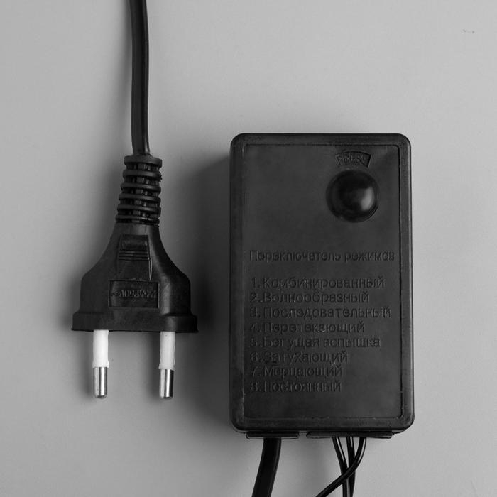 Гирлянда «Нить» 5 м с насадками «Ёлка», IP44, тёмная нить, 40 LED, свечение розовое, 8 режимов, 220 В