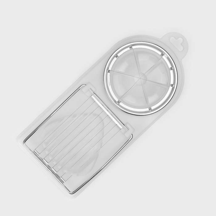 Яйцерезка с двумя видами нарезки Доляна, 19×8×2 см, цвет МИКС Яйцерезка с двумя видами нарезки Доляна, 19×8×2 см, цвет МИКС