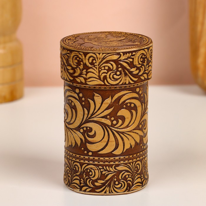 Набор стопок «Медведь», 4 шт, в футляре, 4,5×4,5×9 см, береста Набор стопок «Медведь», 4 шт, в футляре, 4,5×4,5×9 см, береста