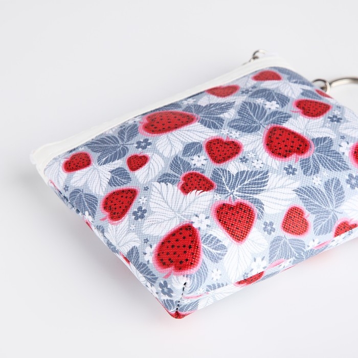 Кошелёк женский на молнии, цвет белый/серый/красный Кошелёк женский на молнии, цвет белый/серый/красный