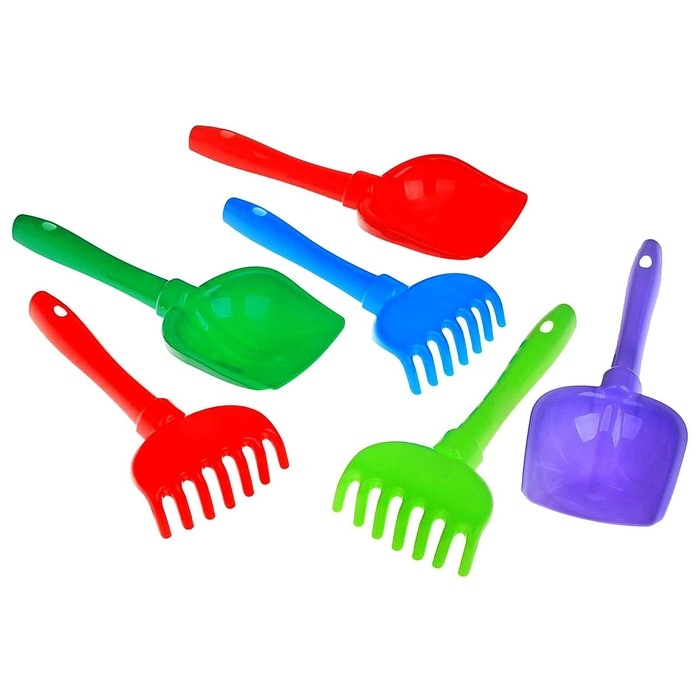 Набор для песочницы: лопатка, грабельки, цвета МИКС Набор для песочницы: лопатка, грабельки, цвета МИКС
