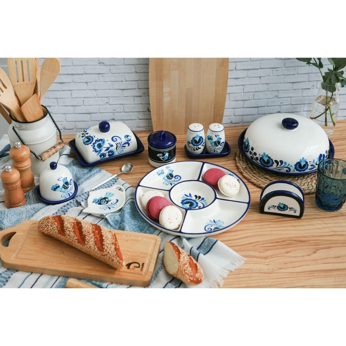 Маслёнка Доляна «Свиристель», 17×12,5×8 см, цвет белый Маслёнка Доляна «Свиристель», 17×12,5×8 см, цвет белый