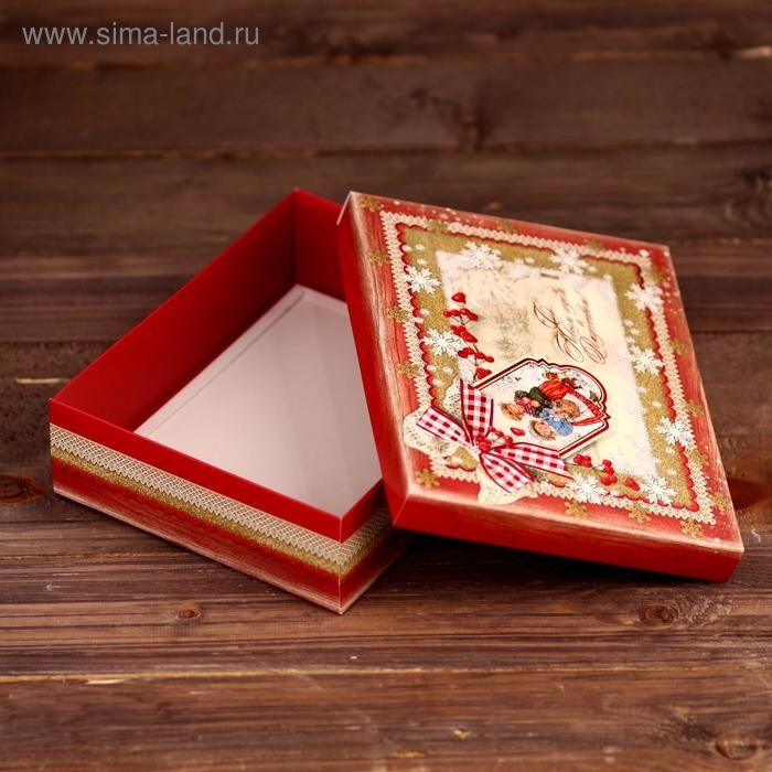 Новый год. Подарочная коробка Новый год. Подарочная коробка "Загадай желание", 23,5 х 6,5 х 18,7 см