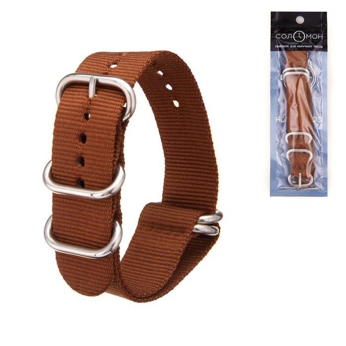 Ремешок для часов Ремешок для часов "Соломон", 22 мм, l-27 см, коричневый