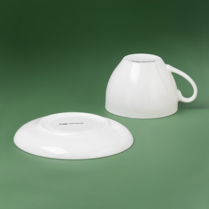 Новогодняя чайная пара Доляна «Ель», 2 предмета: чашка 210 мл, блюдце d=15 см, фарфор, цвет белый Новогодняя чайная пара Доляна «Ель», 2 предмета: чашка 210 мл, блюдце d=15 см, фарфор, цвет белый