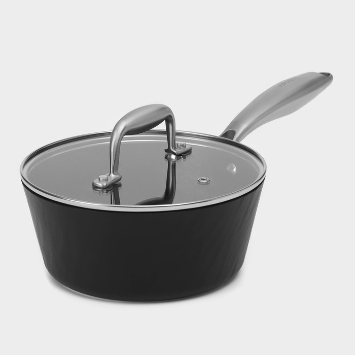 Ковш из нержавеющей стали Magistro «Rock Stone», 1,5 л, d=18 см, h=8 см, с крышкой, антипригарное покрытие, индукция Ковш из нержавеющей стали Magistro «Rock Stone», 1,5 л, d=18 см, h=8 см, с крышкой, антипригарное покрытие, индукция