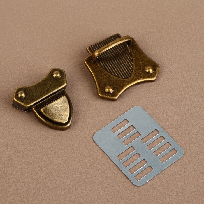 Застёжка для сумки, 4 × 4,2 см, цвет бронзовый Застёжка для сумки, 4 × 4,2 см, цвет бронзовый