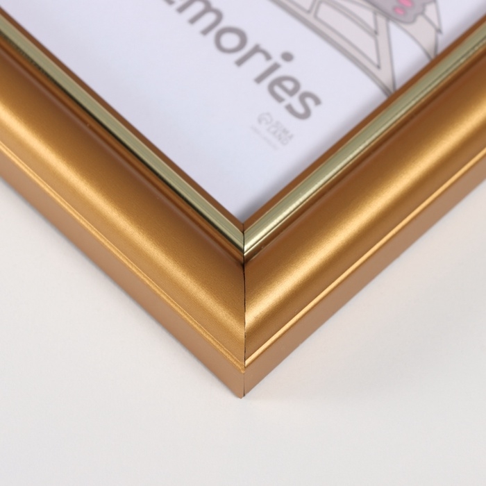 Фоторамка пластик Фоторамка пластик "Пиксель" 10х15 см, золото