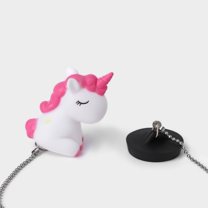 Пробка для ванны с игрушкой «Единорог», диаметр: верх 5,1 см, низ 4,6 см, цвет белый Пробка для ванны с игрушкой «Единорог», диаметр: верх 5,1 см, низ 4,6 см, цвет белый