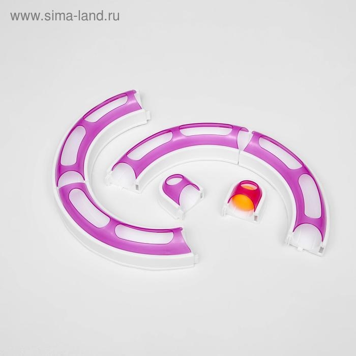 Игрушка для кошек 2 в 1  Игрушка для кошек 2 в 1 "Круг и волна" с шариком (картонная коробка), микс цветов