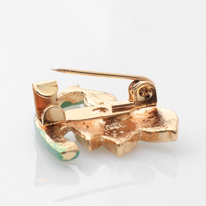 Брошь «Цветок подснежник», цвет бело-зелёный в золоте (неделимая фасовка 12 шт., цена за шт.)