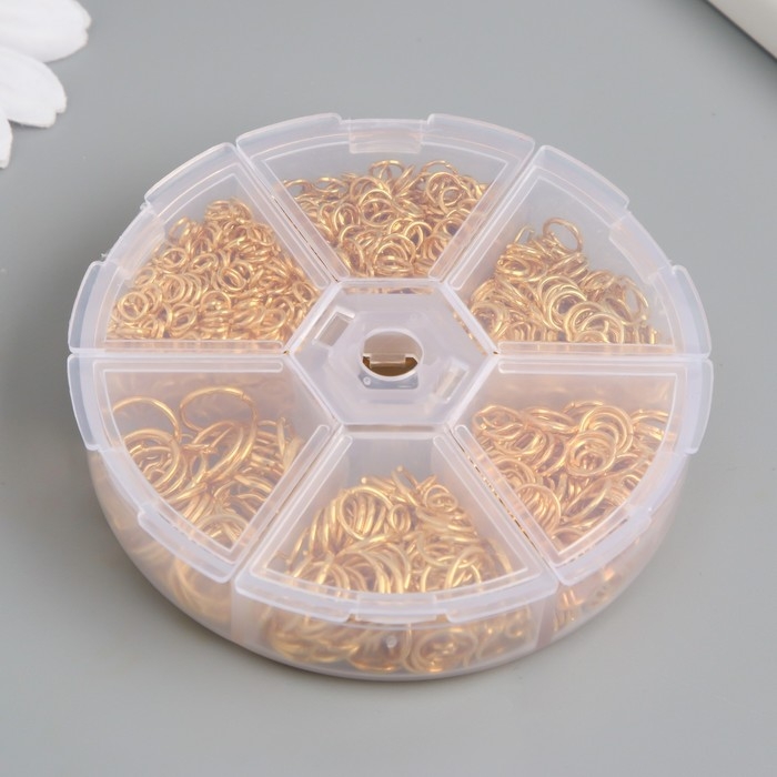 Кольца зажимные металл в шкатулке Кольца зажимные металл в шкатулке "Золото" 880 шт 8х8х2 см