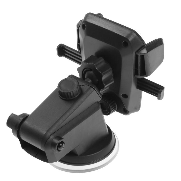 Держатель телефона на присоске, раздвижной 6.5-10 см, черный Держатель телефона на присоске, раздвижной 6.5-10 см, черный