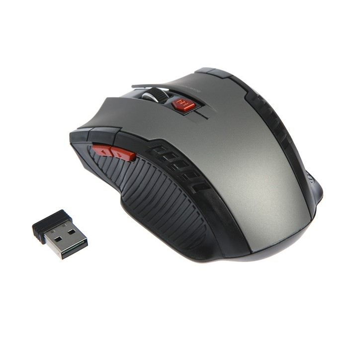 Мышь Luazon MB-2.6, беспроводная, оптическая, 1600 dpi, 2xAAA (не в компл.), USB,черно-серая Мышь Luazon MB-2.6, беспроводная, оптическая, 1600 dpi, 2xAAA (не в компл.), USB,черно-серая