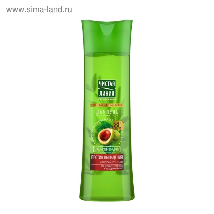 Шампунь для волос Чистая линия «Против выпадения», конский каштан, 400 мл Шампунь для волос Чистая линия «Против выпадения», конский каштан, 400 мл