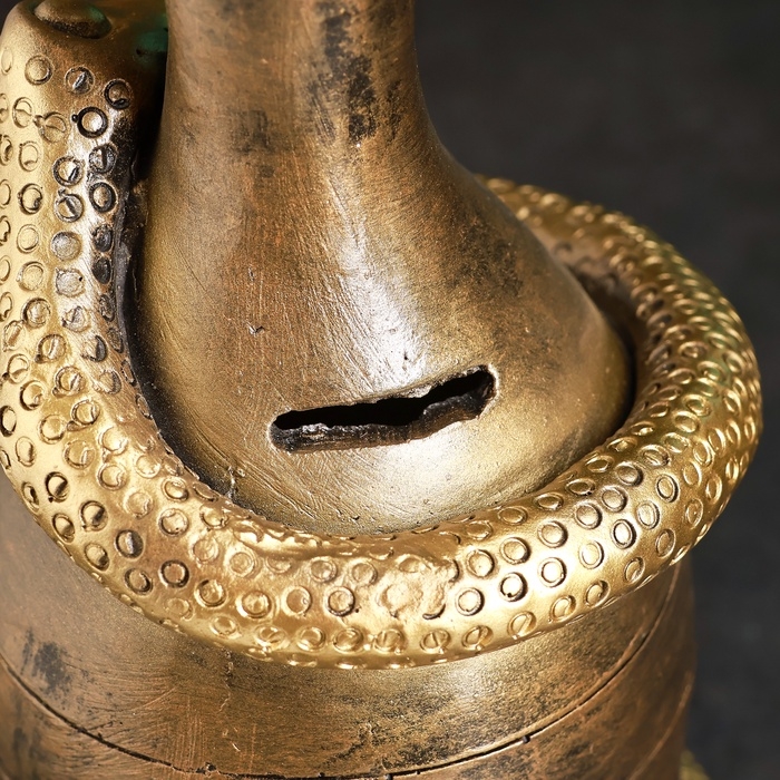 Новый год. Символ 2025. Копилка Новый год. Символ 2025. Копилка "Змея с бутылкой" 12х12х27см, бронза