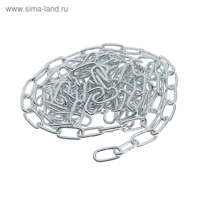 Цепь короткозвенная ТУНДРА krep, DIN766, диаметр 4 мм, сварная, оцинкованная, 3 м Цепь короткозвенная ТУНДРА krep, DIN766, диаметр 4 мм, сварная, оцинкованная, 3 м