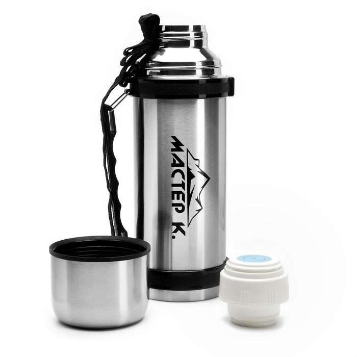 Термос, 1.2 л, Движение, Термос, 1.2 л, Движение, "Мастер К.", с кружкой, сохраняет тепло 18 ч, 9.8 х 34 см