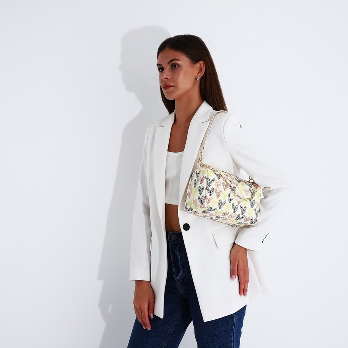 Сумка кросс-боди на молнии, цвет бежевый/разноцветный Сумка кросс-боди на молнии, цвет бежевый/разноцветный