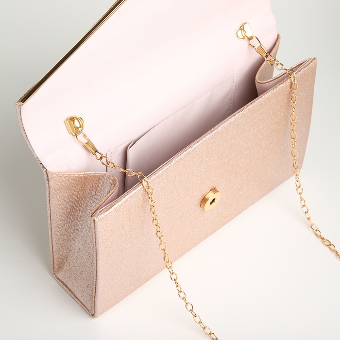 Сумка-клатч на магните, цвет розовый