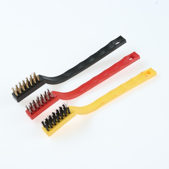Щётка для чистки автомобиля, 17 см, металлическая щетина, микс, набор 3 шт Щётка для чистки автомобиля, 17 см, металлическая щетина, микс, набор 3 шт