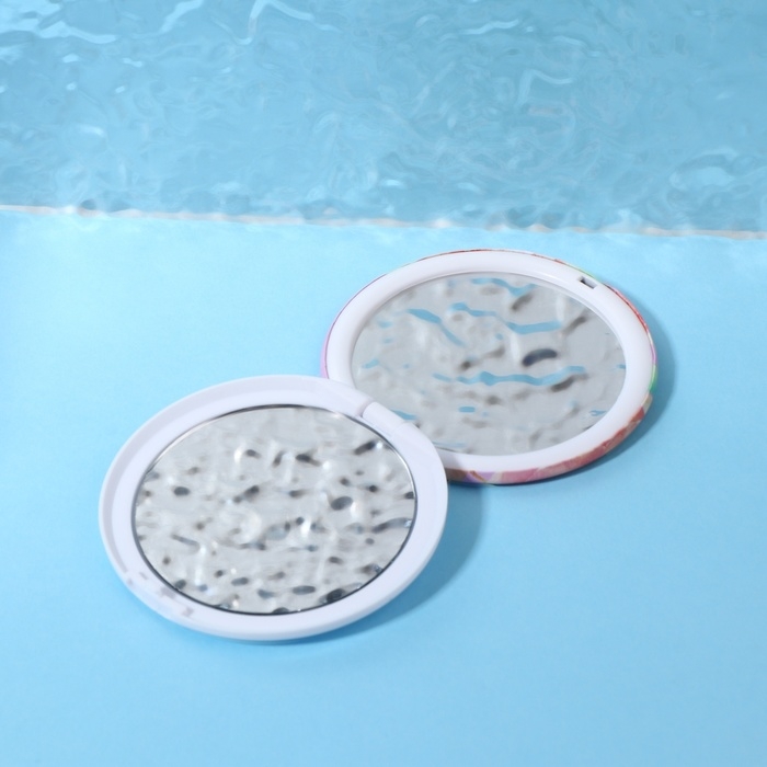 Зеркало складное «Цветы», d = 7,5 см, цвет розовый Зеркало складное «Цветы», d = 7,5 см, цвет розовый