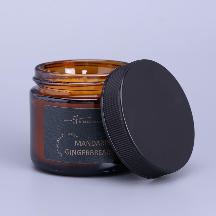 Свеча ароматическая в банке  Свеча ароматическая в банке "MANDARIN GINGERBREAD",соевый воск,50 г,мандарин, пряник